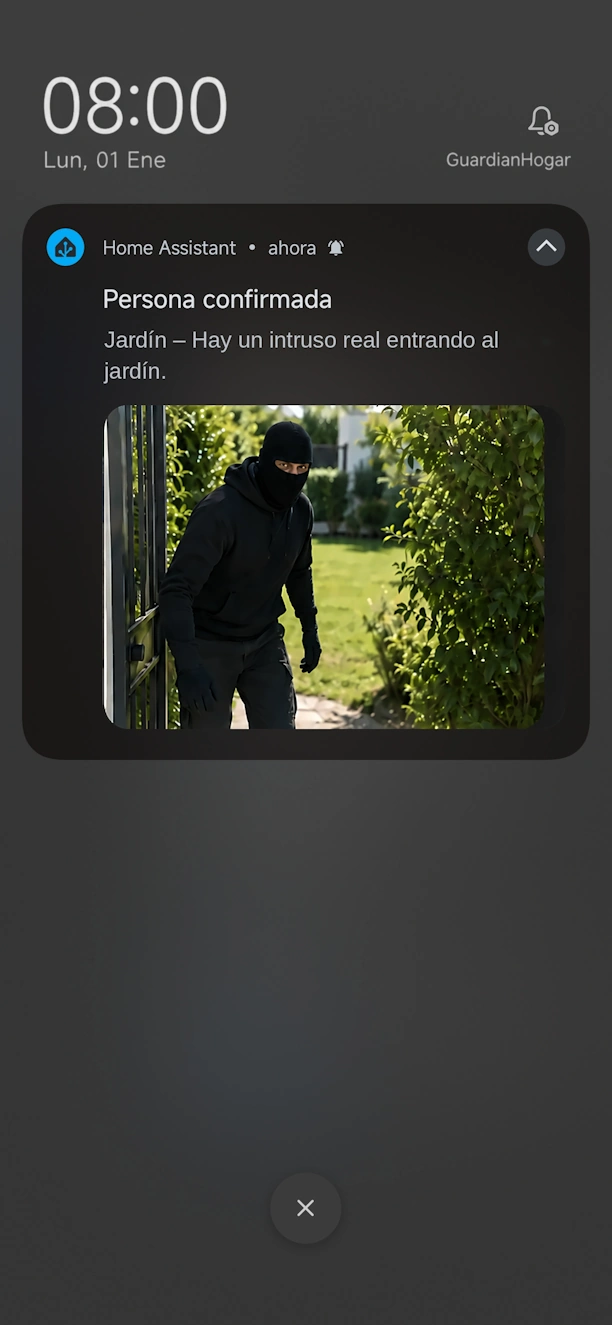 Notificación de una persona confirmada